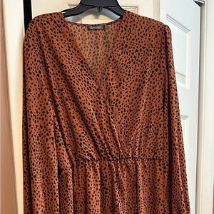 Brown Leopard Print Dress